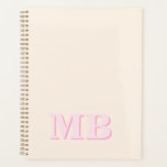 Monogramme initial minimaliste moderne<br><div class="desc">Plan Monogramme initial moderne minimaliste bleu marine. Créez votre propre carnet de planificateur personnalisé avec un nom initial personnalisé.</div>