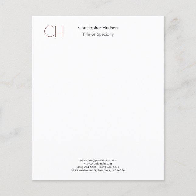 Monogramme initial minimaliste moderne Plaque simp (Devant)