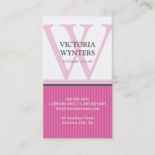 Monogramme initial moderne de CARTE DE VISITE