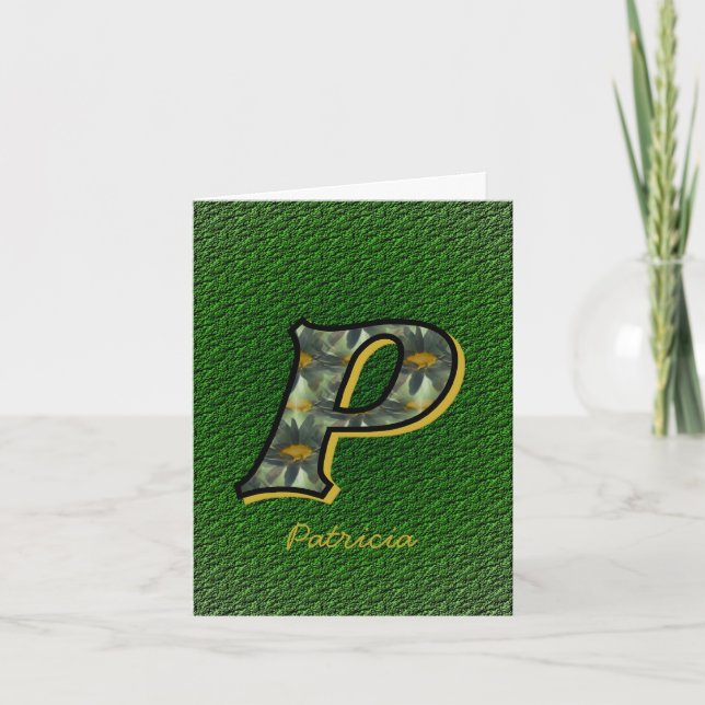 Monogramme Initial P Art Personnalisé Fleurs (Devant)