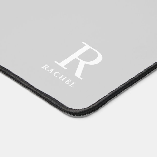 Monogramme Initial Personnalisé Gris Neutre Modern (Coin)