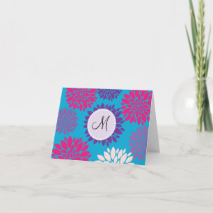 Monogramme initial rose violet sur mesure Fleur Tu