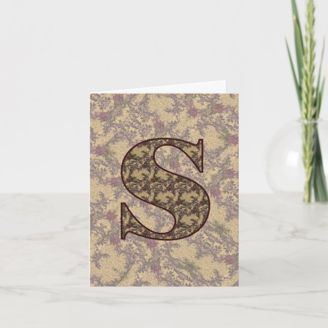 Monogramme Initial S Floral Vintage Personnalisé  (Devant)