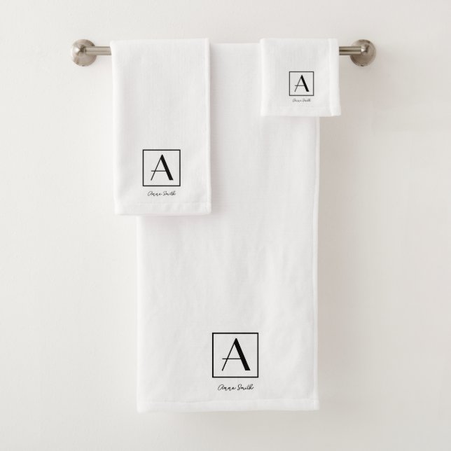 Monogramme Initial Script Noir et Blanc Profession (En situation)