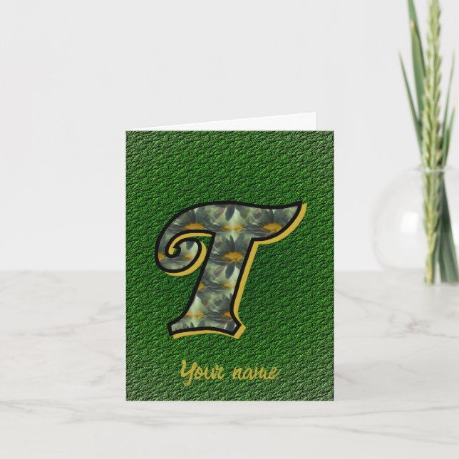 Monogramme Initial T Fleurs Art Personnalisé (Devant)