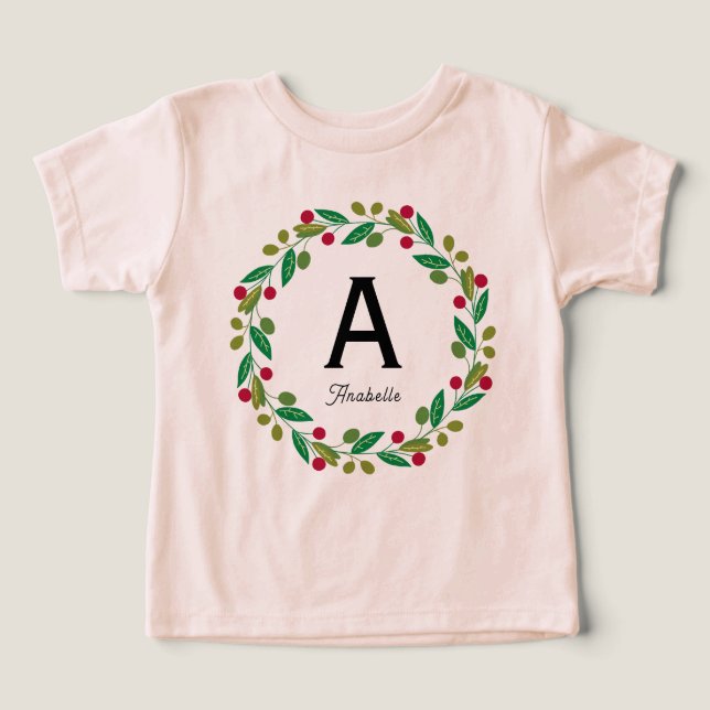 Monogramme initial - Verre de Noël rose (Design Recto)