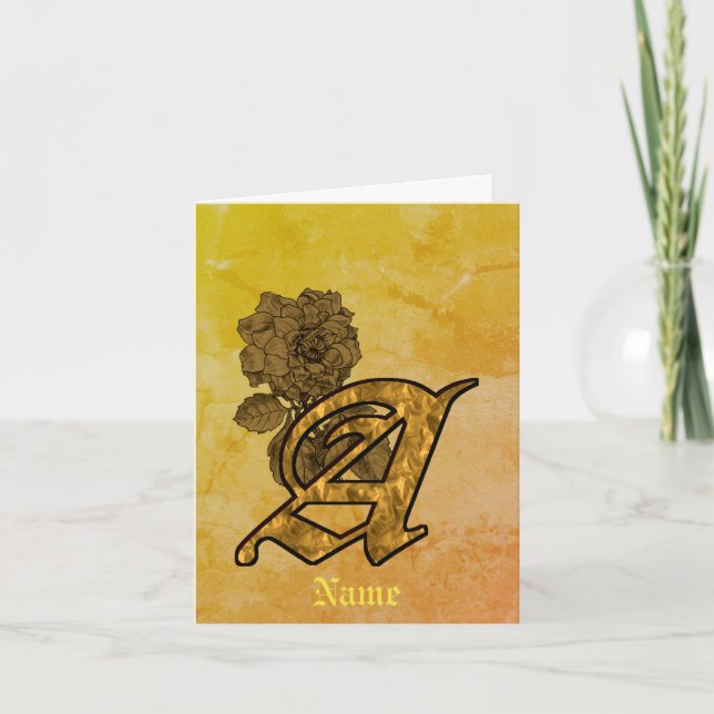 Monogramme Initiale A Élégant Pivoine Personnalisé (Devant)