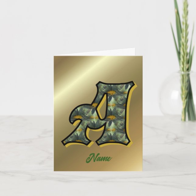 Monogramme Initiale A Fleurs Art Personnalisé (Devant)