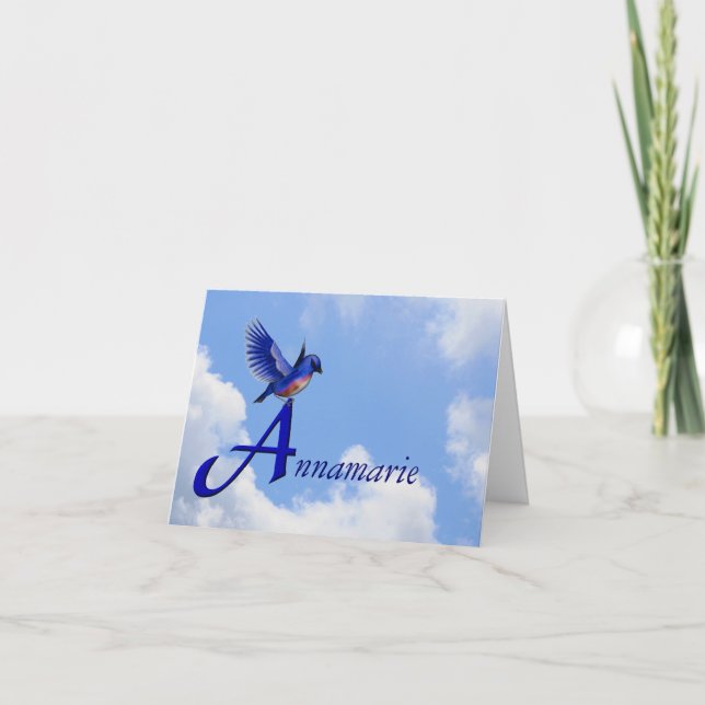 Monogramme initiale A personnalisé Bluebird (Devant)
