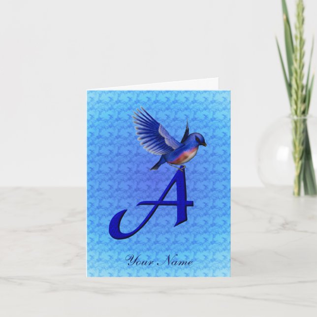 Monogramme Initiale A Personnalisé Bluebird (Devant)