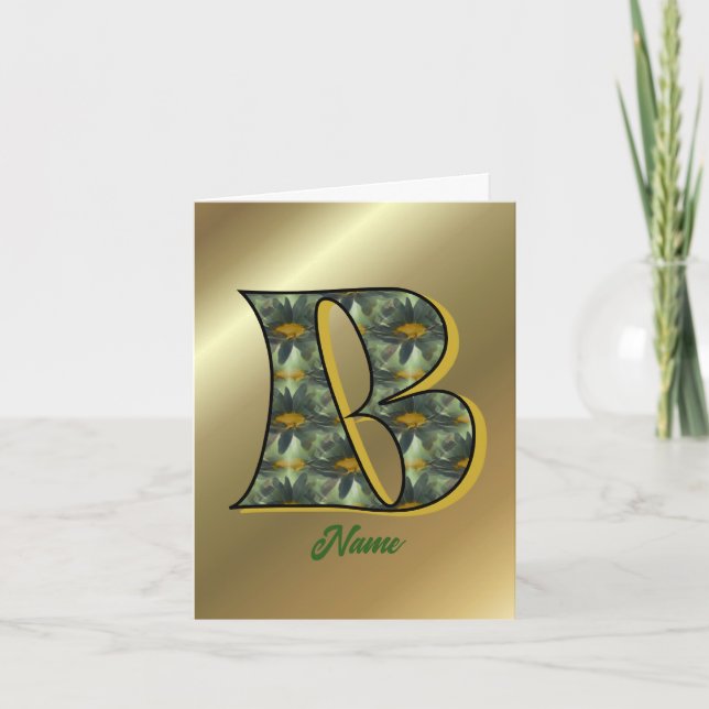 Monogramme initiale B Art personnalisé de margueri (Devant)