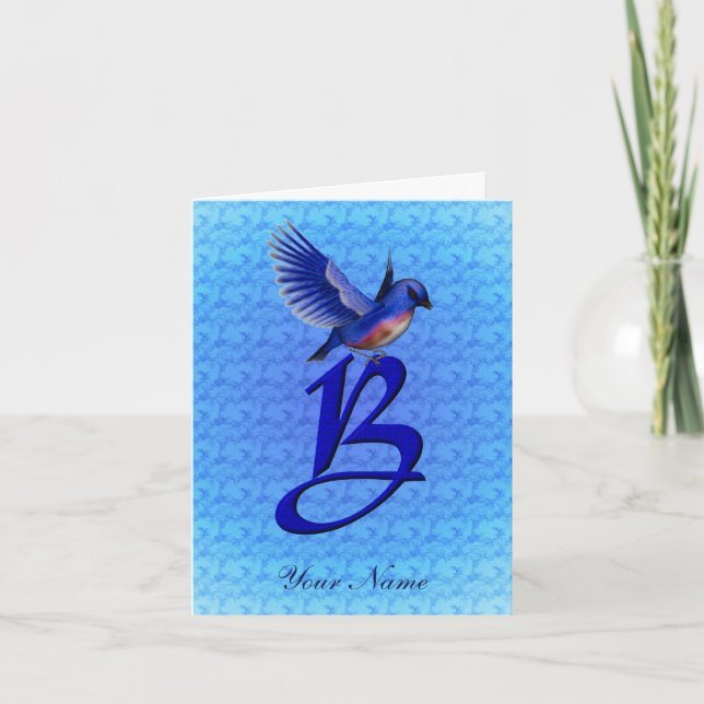 Monogramme Initiale B Personnalisé Bluebird (Devant)