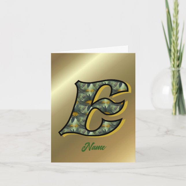 Monogramme Initiale E Fleurs Art Personnalisé (Devant)