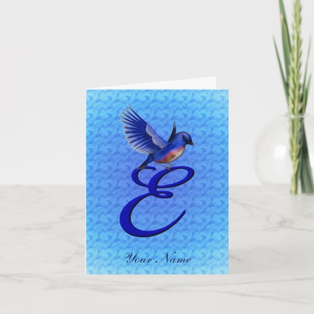 Monogramme Initiale E Personnalisé Bluebird (Devant)