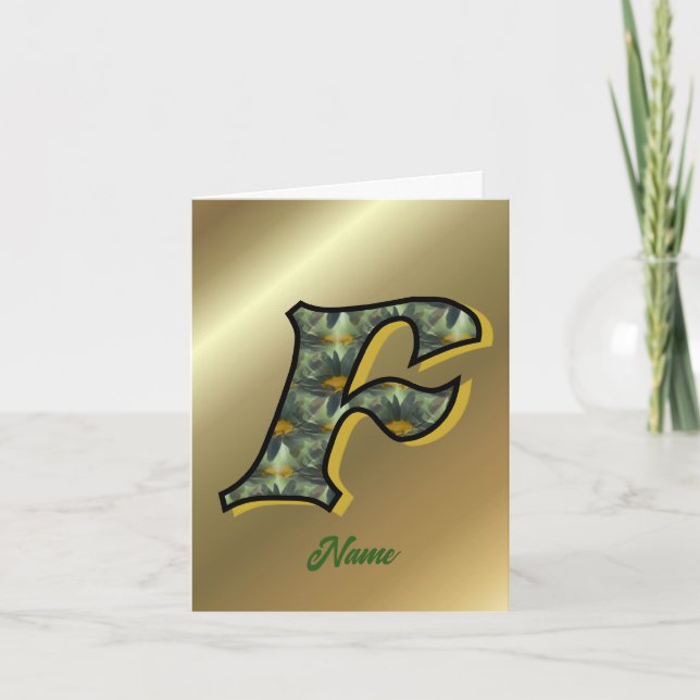 Monogramme Initiale F Art Personnalisé de Margueri (Devant)