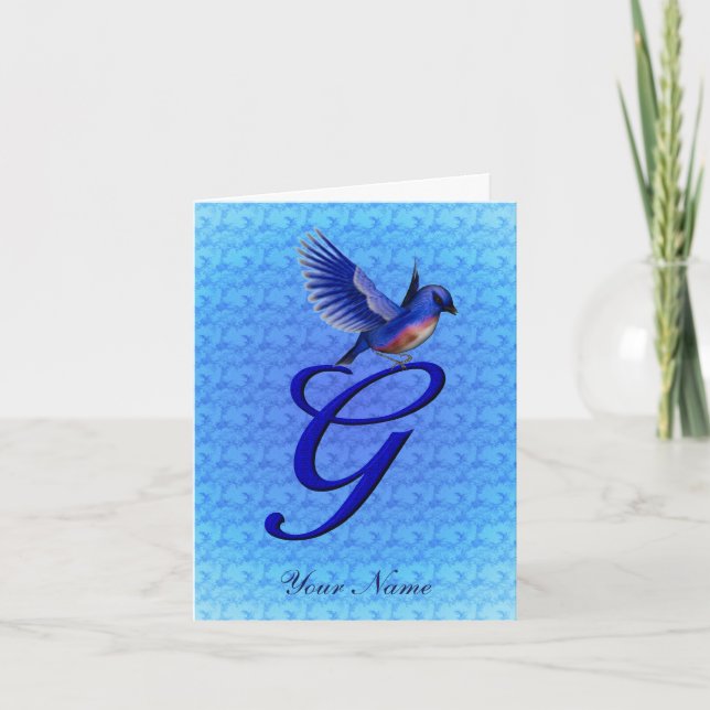 Monogramme initiale G Bluebird Personnalisé (Devant)