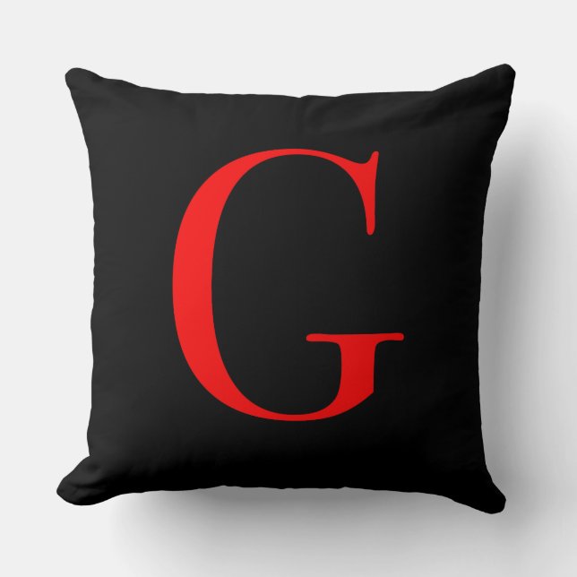 Monogramme initiale G Coussin décoratif carré en p (Recto)