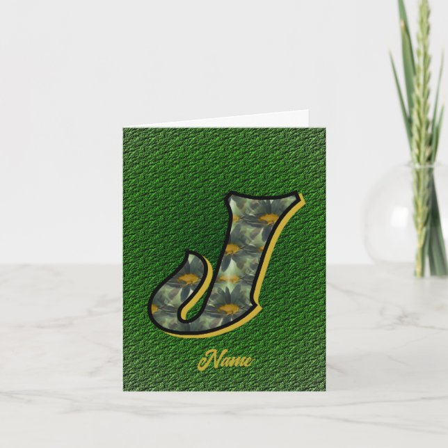 Monogramme Initiale J Fleurs Art Personnalisé (Devant)