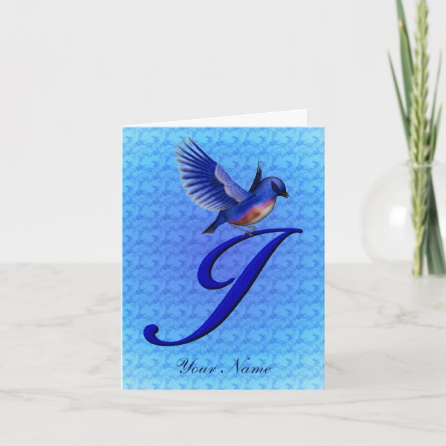 Monogramme Initiale J Personnalisé Bluebird (Devant)
