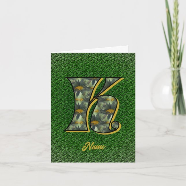 Monogramme Initiale K Fleurs Art Personnalisé (Devant)