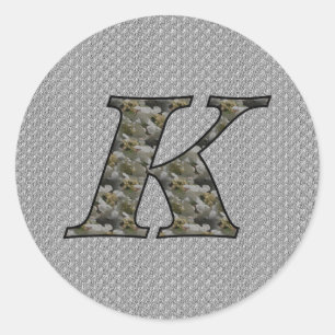 Monogramme Initiale K Hydrangea Sticker Floral