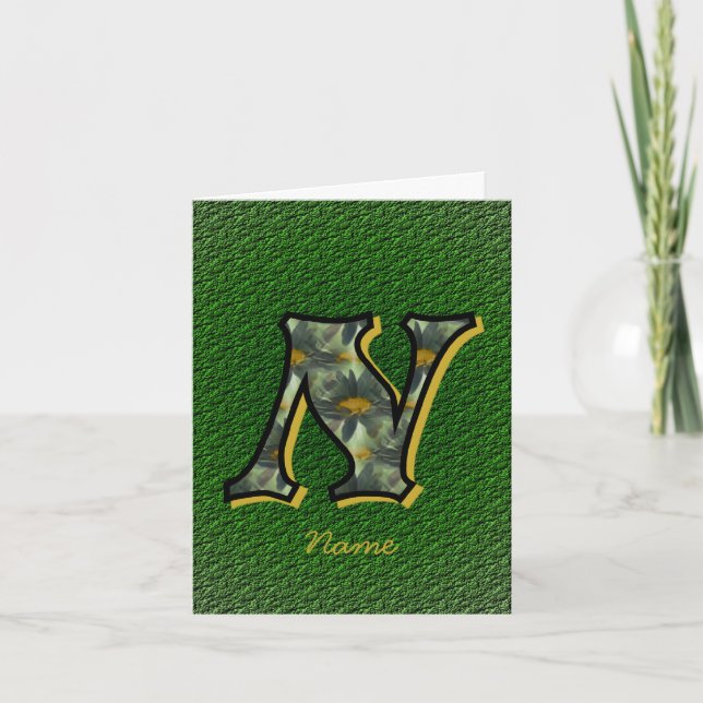 Monogramme Initiale N Art Personnalisé avec Margue (Devant)
