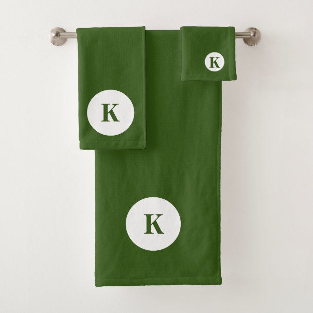 Monogramme Initiale Nom Couleur Vert Foncé Moderne (En situation)