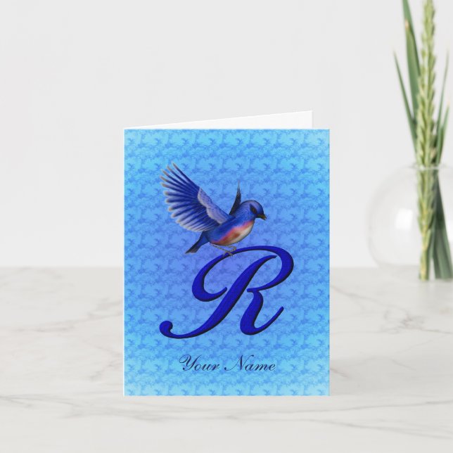 Monogramme Initiale R Bluebird Personnalisé (Devant)