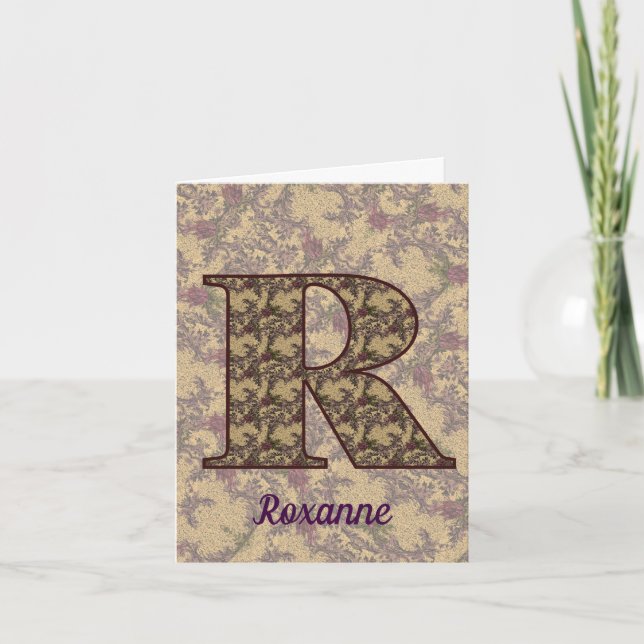 Monogramme Initiale R Floral Vintage Personnalisé  (Devant)