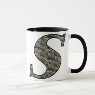Monogramme Initiale S Hydrangée Florale Mug