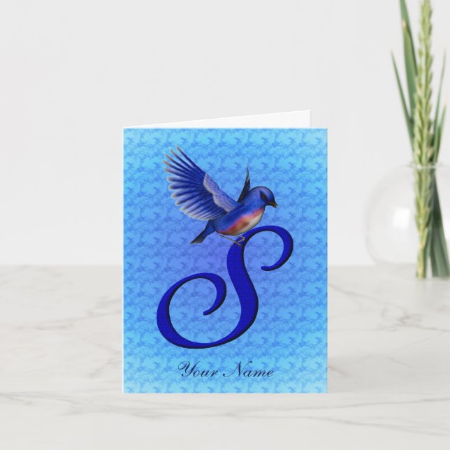 Monogramme Initiale S Personnalisé Bluebird (Devant)