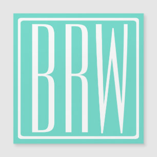 Monogramme Initiales 3 Modernes Gras Blanc Sur A