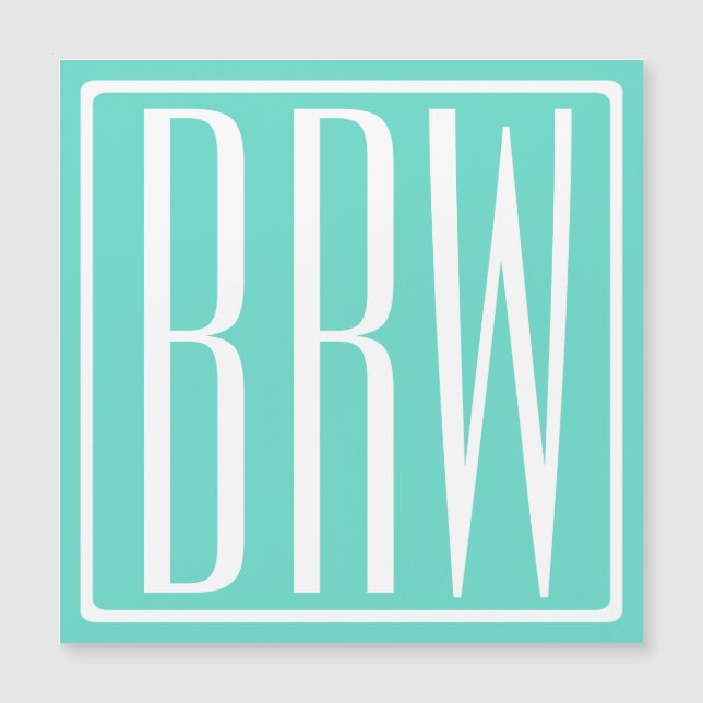 Monogramme Initiales 3 Modernes Gras | Blanc Sur A (Devant)