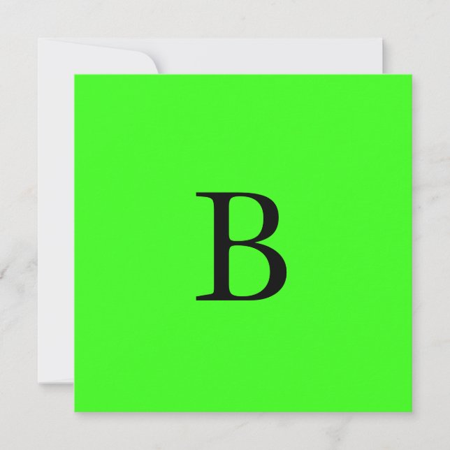 Monogramme Initiales Neon Vert brillant Cool coule (Devant)