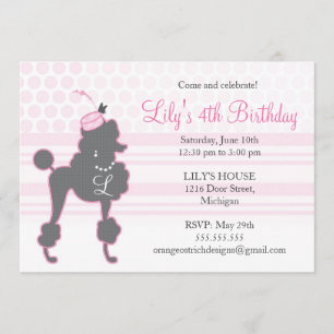 Monogramme Invitation d'anniversaire du caniche fr