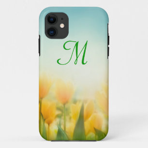 Monogramme IPHONE 5 Coque de tulipes jaunes baisée