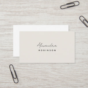 Monogramme ivoire minimaliste Carte de visite fémi
