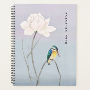 Monogramme Japonais Vintage Kingfisher Lotus Plann