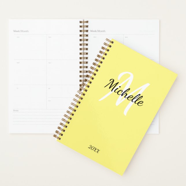 Monogramme jaune et blanc Simple Elegant Classic P (Devant avec enveloppe)