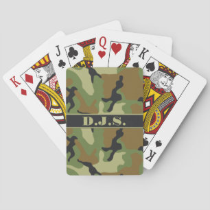 Monogramme Khaki, Noir, Brown Cartes de Jeu Camo