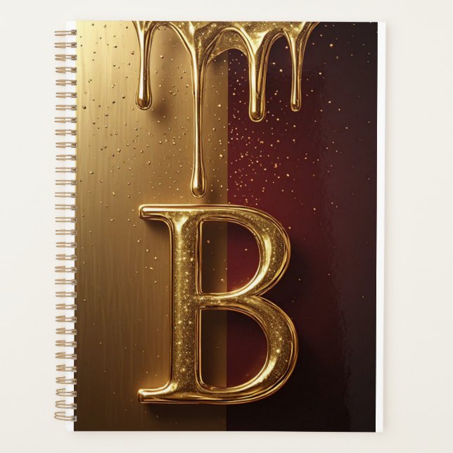 Monogramme Lettre B Or Avec Métal qui Dégouline (Devant)