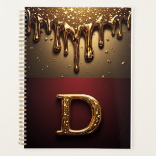 Monogramme Lettre D Or Avec Métal qui Dégouline