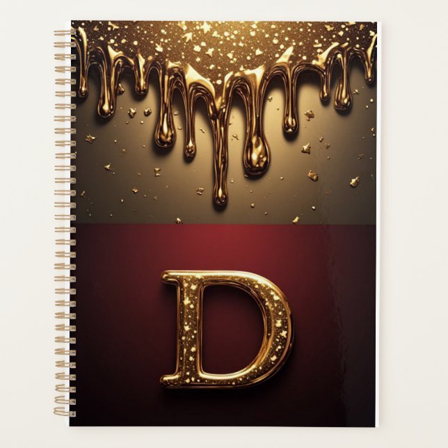 Monogramme Lettre D Or Avec Métal qui Dégouline (Devant)