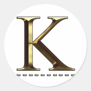Monogramme lettre d'or K Votre Sticker
