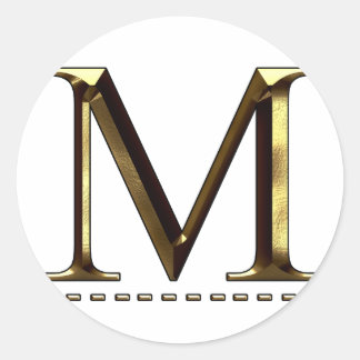 Monogramme lettre d'or M Votre Sticker