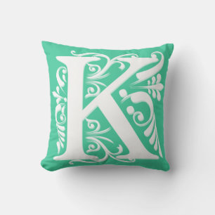Monogramme lettre initiale K - Coussin