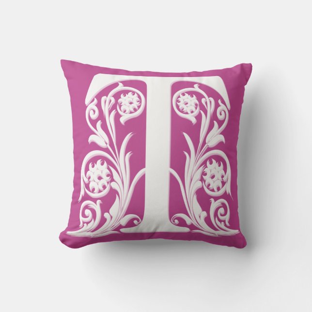 Monogramme lettre initiale T - Coussin (Recto)