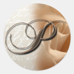 Monogramme Lettre P Mariage Enveloppe Sticker