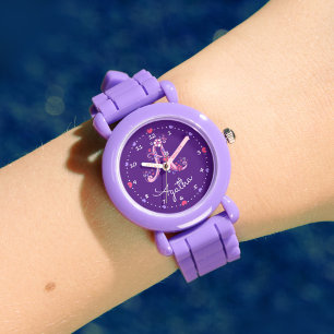 Monogramme lettre Un coeur de doodle filles montre