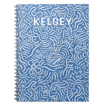 Monogramme Ligne minimale Carnet bleu Art
